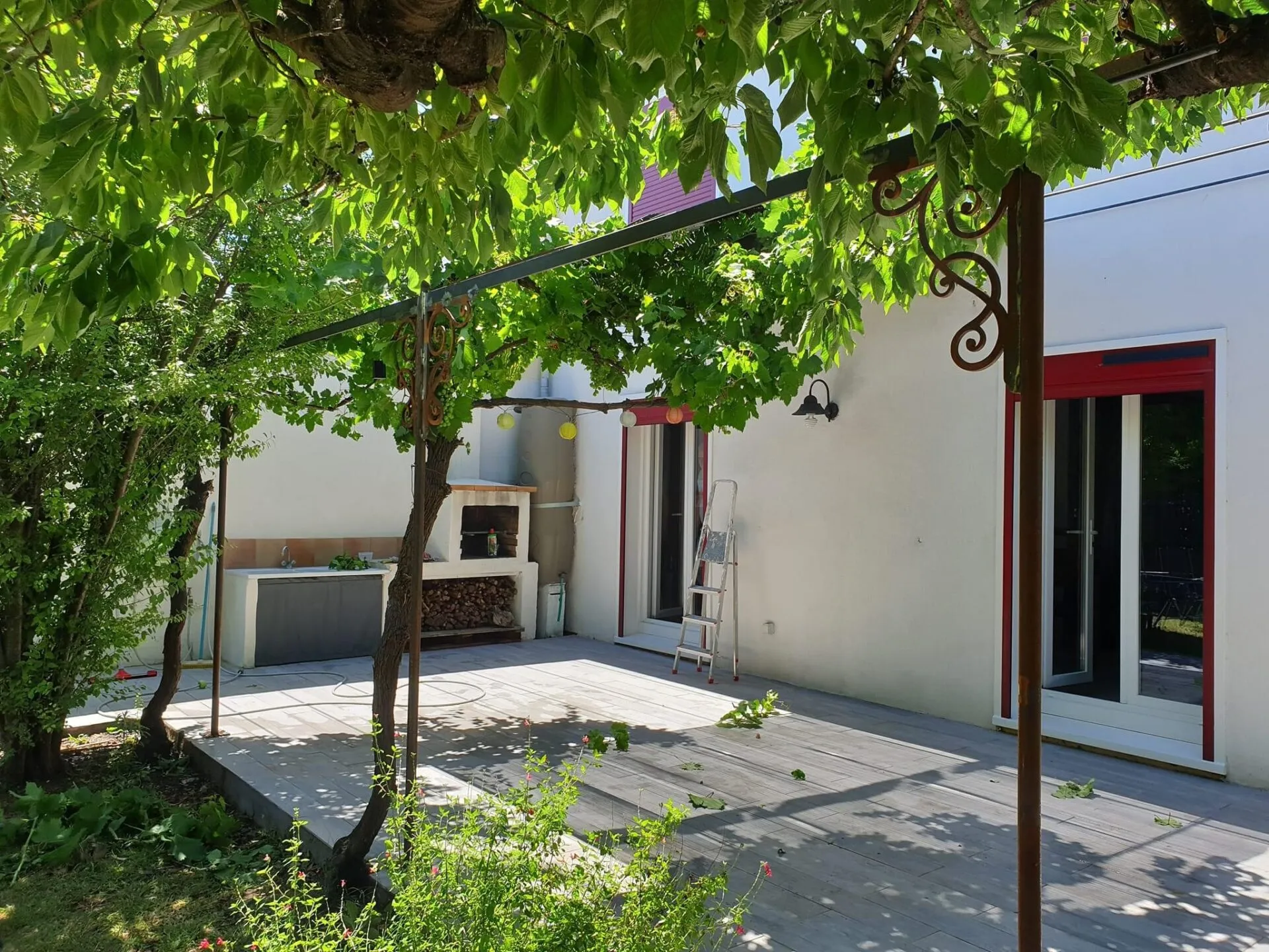 Structure acier terrasse pilotis extension maison Toulouse
